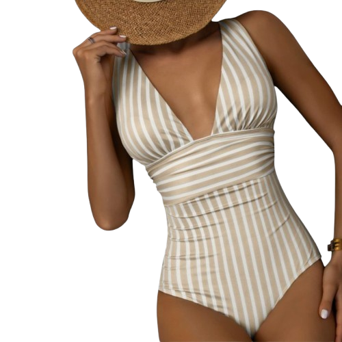 Helen - Striped Sculpt One-Piece Swimsuit for Women