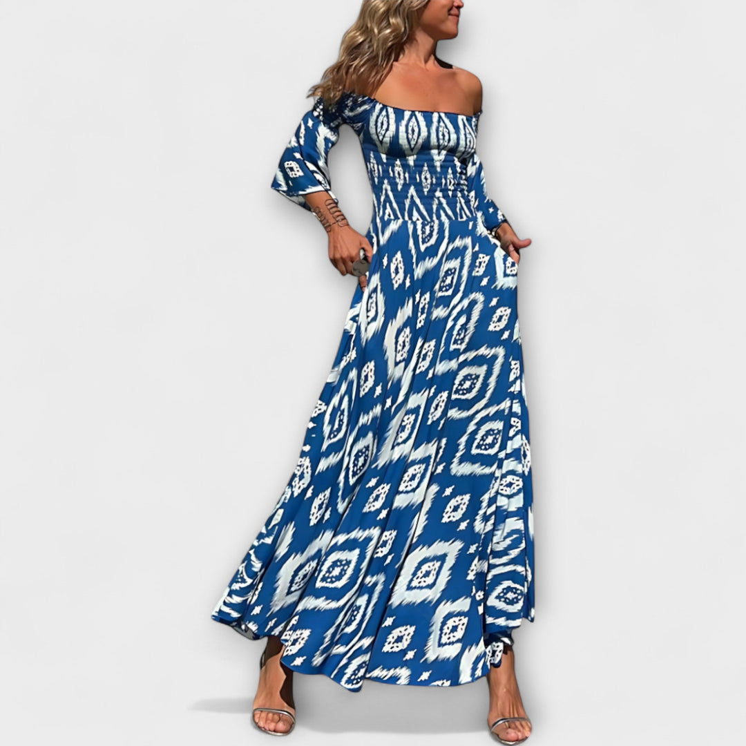 Bellira – Off-Shoulder Dress with Floral Lightness