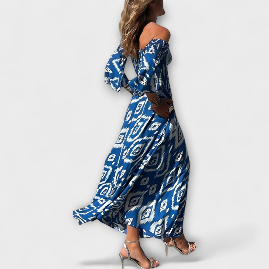 Bellira – Off-Shoulder Dress with Floral Lightness