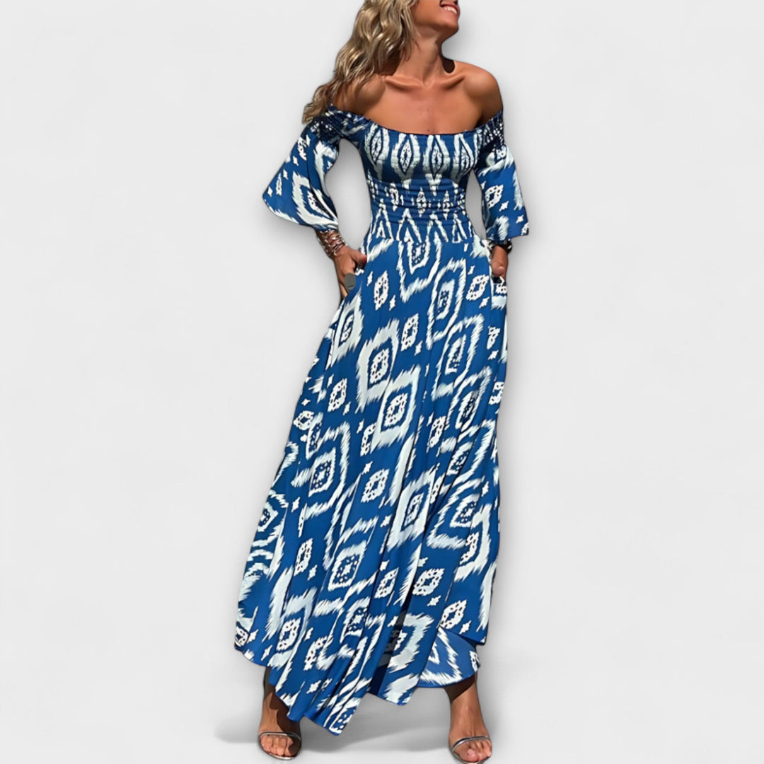Bellira – Off-Shoulder Dress with Floral Lightness