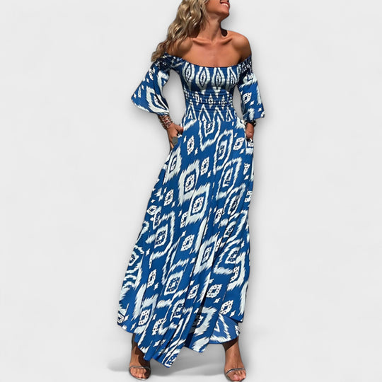 Bellira – Off-Shoulder Dress with Floral Lightness