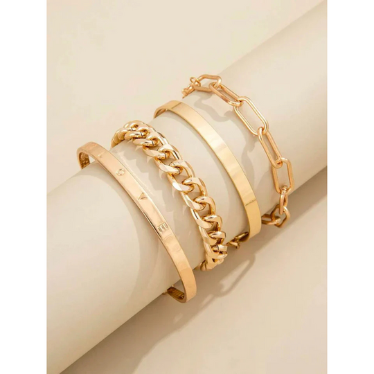 Mattea – Gold-Plated Bracelet & Earring Set for Women