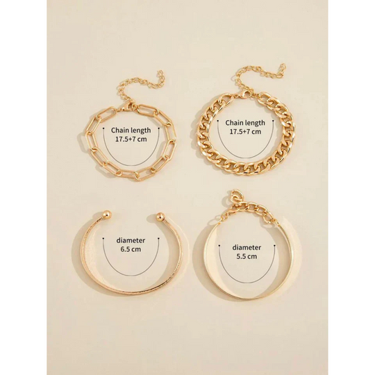Mattea – Gold-Plated Bracelet & Earring Set for Women