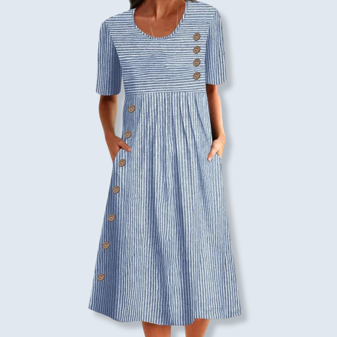Noéline – Elegant Button-Front Summer Dress