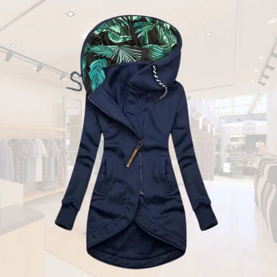 Abegail – Chic Asymmetrical Hooded Coat for Women