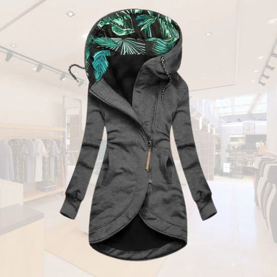 Abegail – Chic Asymmetrical Hooded Coat for Women