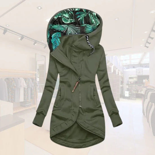 Abegail – Chic Asymmetrical Hooded Coat for Women