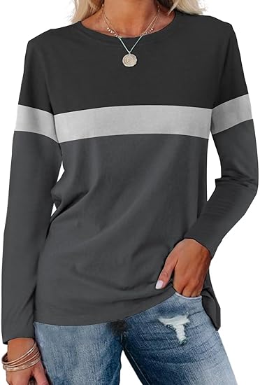 Adelle – Color Block Long-Sleeve Top for Women