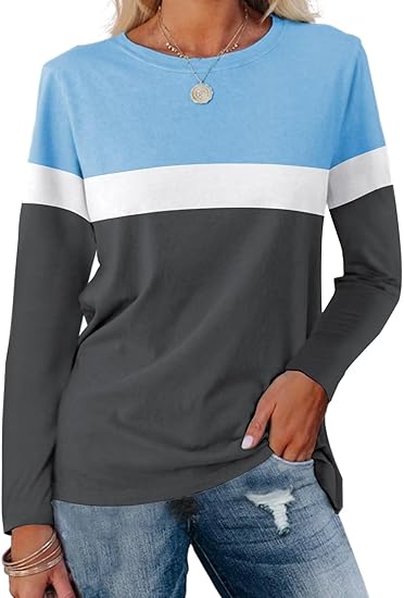 Adelle – Color Block Long-Sleeve Top for Women