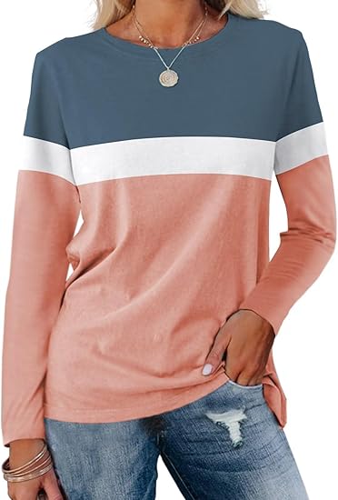 Adelle – Color Block Long-Sleeve Top for Women