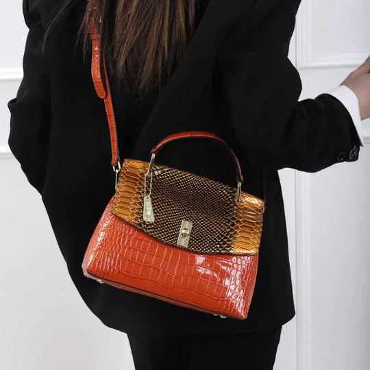 Alaia – Luxury Crocodile-Embossed Leather Handbag for Women