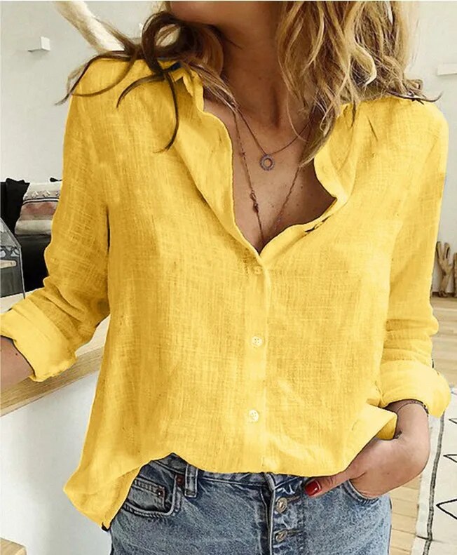 Merete – Lightweight Linen Button-Up Shirt for Women