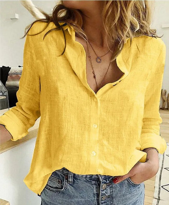 Merete – Lightweight Linen Button-Up Shirt for Women
