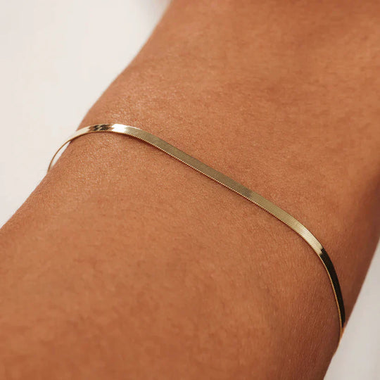 Illeana – Sleek Gold Herringbone Bracelet for Women