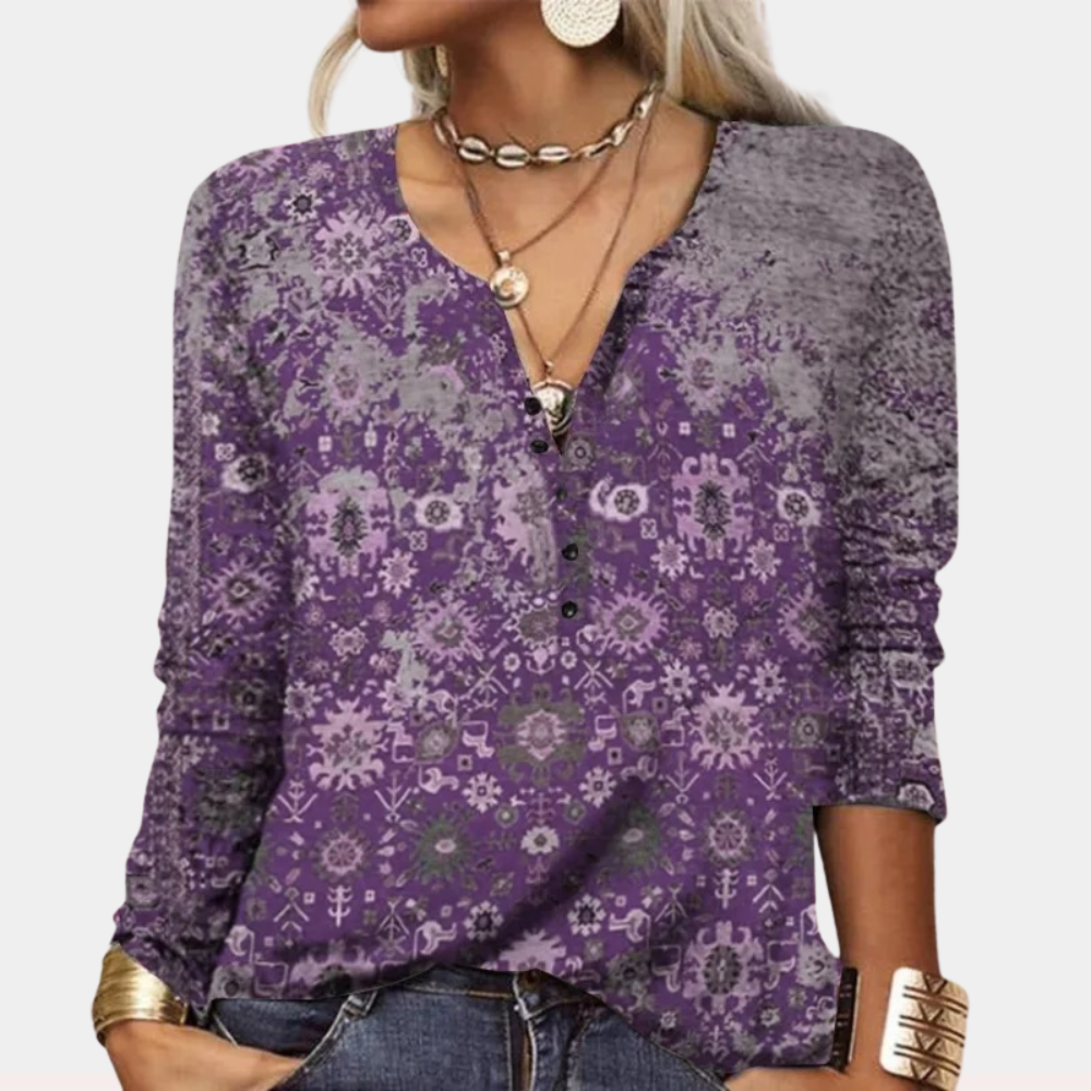 Madeline – Boho Ombre Long Sleeve Top for Women