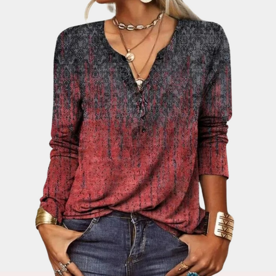 Madeline – Boho Ombre Long Sleeve Top for Women