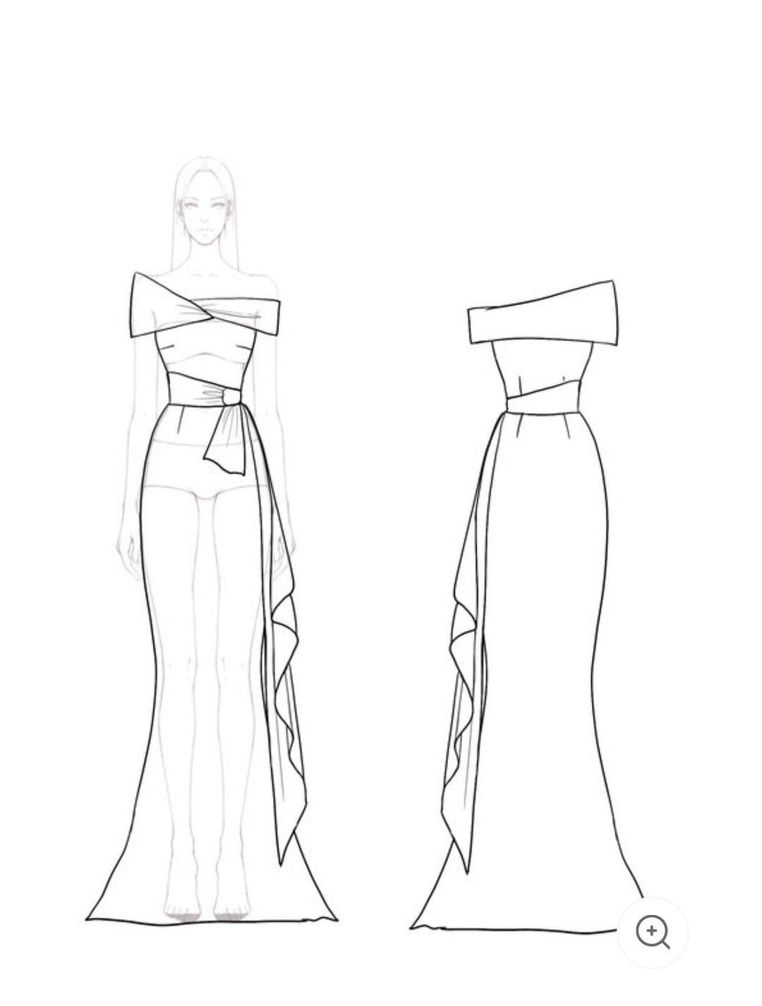 Solenne – Off-Shoulder Black Evening Gown with Champagne Sash