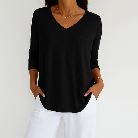 Jennifer – Casual V-Neck Knit Top