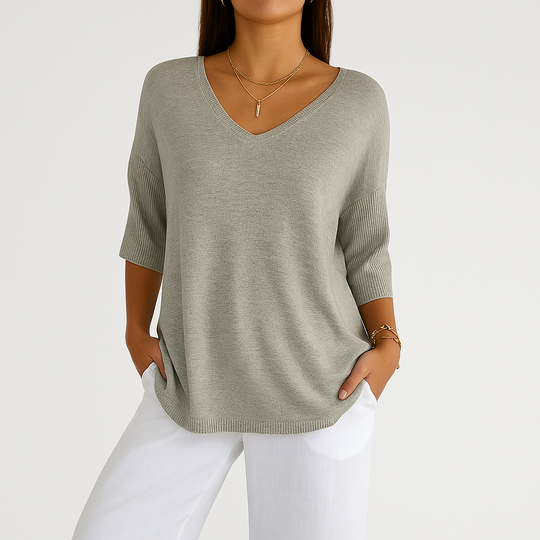 Jennifer – Casual V-Neck Knit Top
