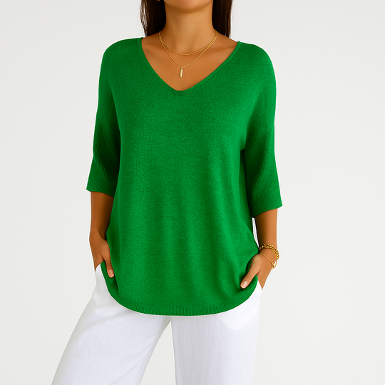 Jennifer – Casual V-Neck Knit Top