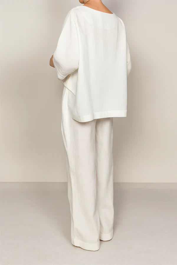 Milanie – Luxe Two-Piece Wide-Leg Lounge Set for Women