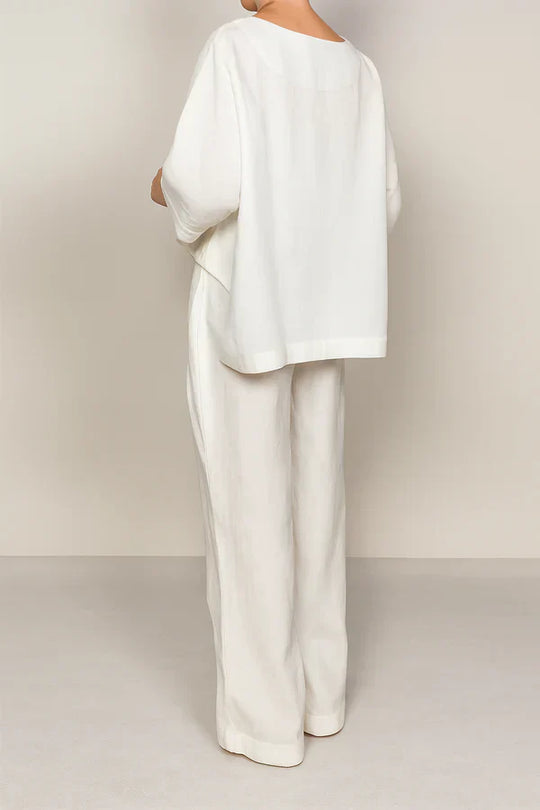 Milanie – Luxe Two-Piece Wide-Leg Lounge Set for Women