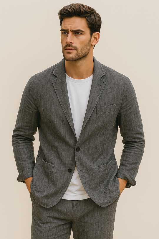 Iván - CoastLine Linen Blend Blazer Gray