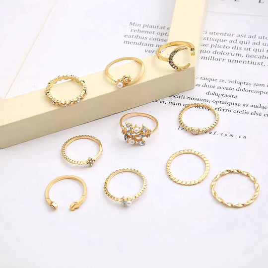 10 pairs of Bohemian silver and gold rings