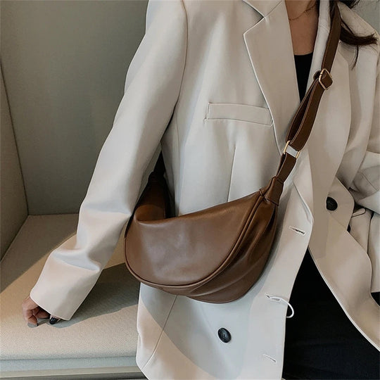 Theda – Crescent Leather Shoulder Bag for Women
