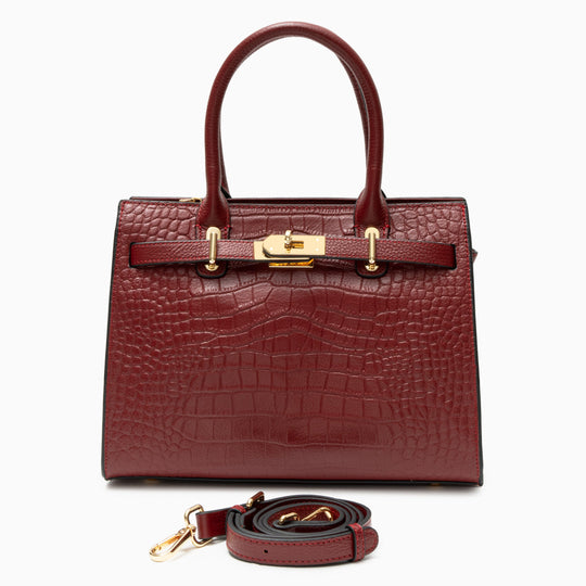 Nevaeh – Classic Crocodile-Embossed Leather Handbag for Women