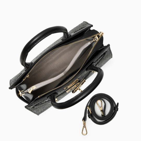 Nevaeh – Classic Crocodile-Embossed Leather Handbag for Women