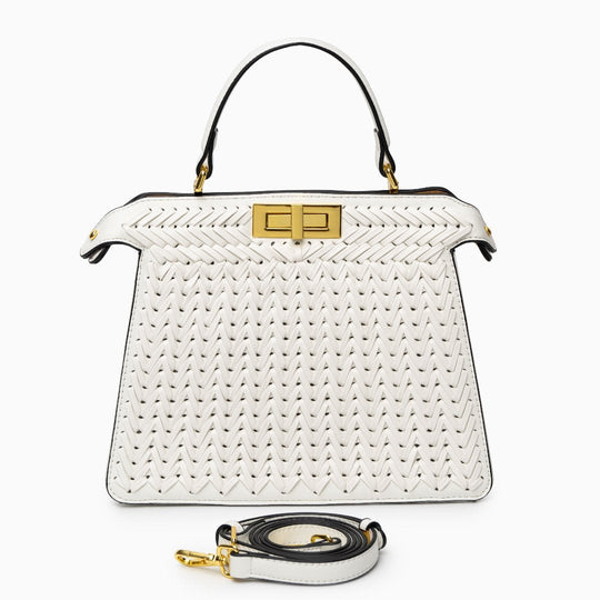 Natalie – Sophisticated Woven Leather Handbag for Women