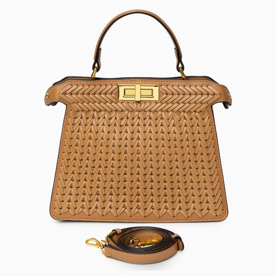 Natalie – Sophisticated Woven Leather Handbag for Women
