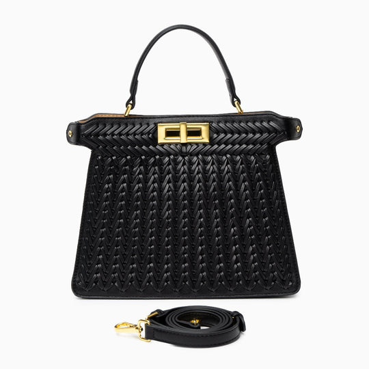 Natalie – Sophisticated Woven Leather Handbag for Women