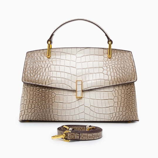 Calissandre – Elegant Crocodile-Embossed Leather Handbag for Women
