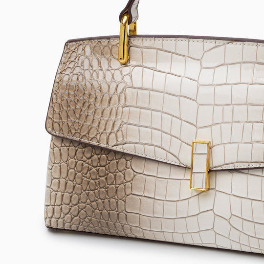 Calissandre – Elegant Crocodile-Embossed Leather Handbag for Women