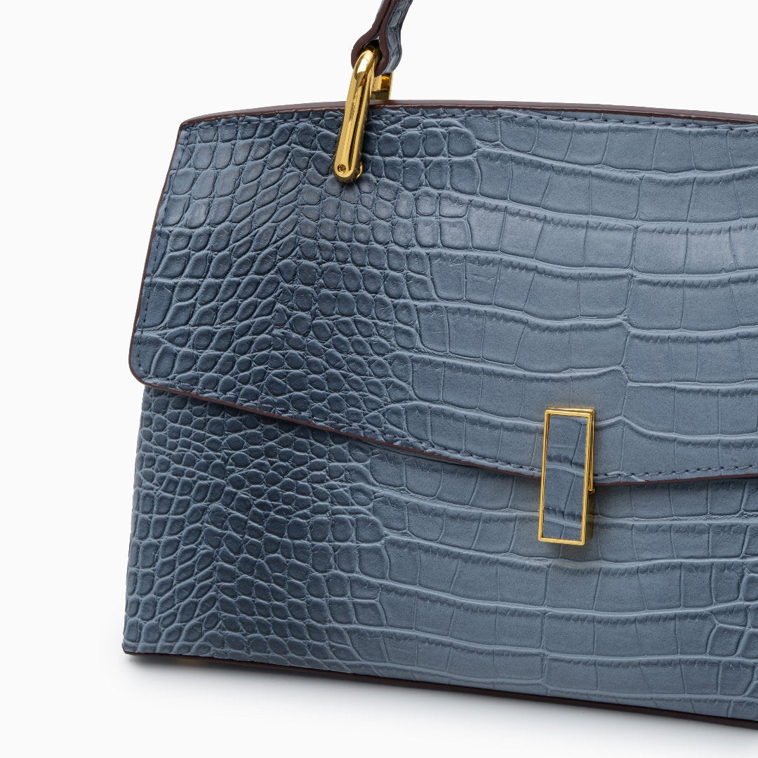 Calissandre – Elegant Crocodile-Embossed Leather Handbag for Women