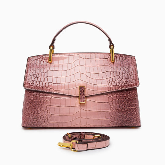 Calissandre – Elegant Crocodile-Embossed Leather Handbag for Women