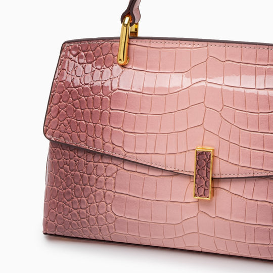 Calissandre – Elegant Crocodile-Embossed Leather Handbag for Women
