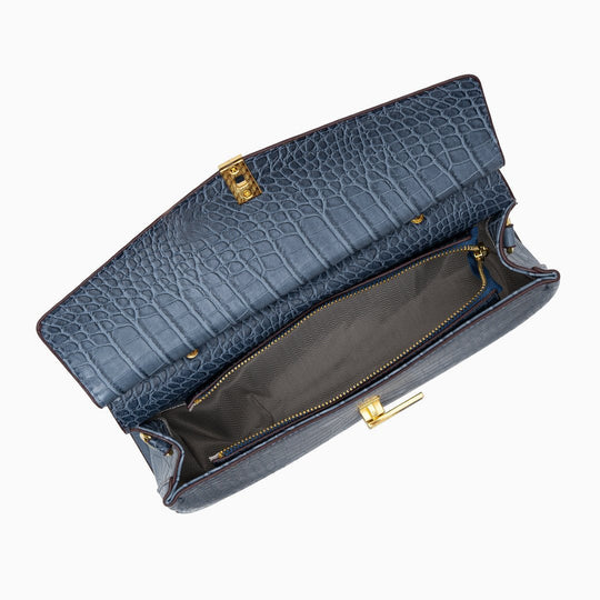 Calissandre – Elegant Crocodile-Embossed Leather Handbag for Women
