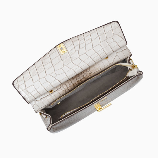 Calissandre – Elegant Crocodile-Embossed Leather Handbag for Women