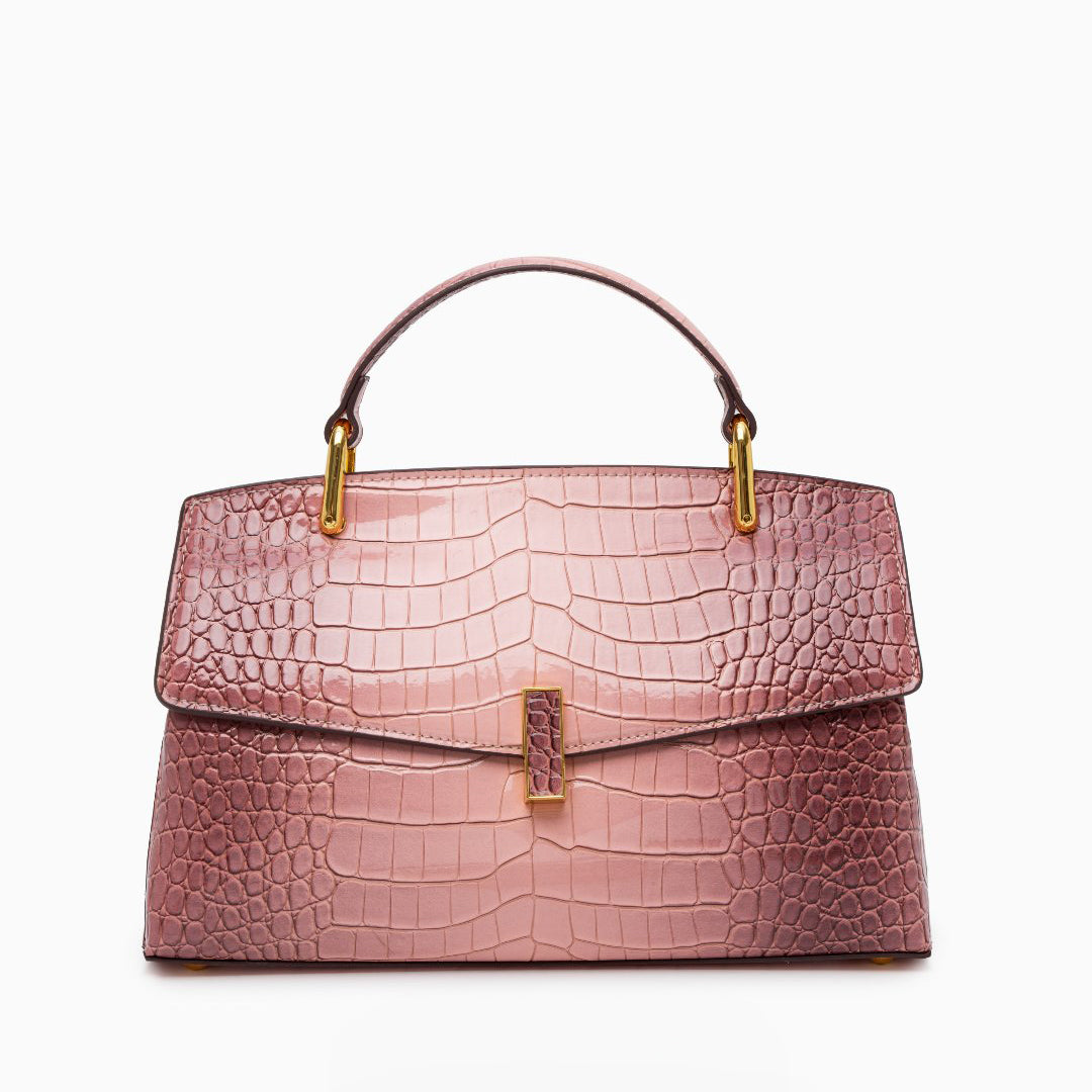 Calissandre – Elegant Crocodile-Embossed Leather Handbag for Women