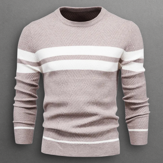 Oliver – Striped Crewneck Knit Sweater for Men