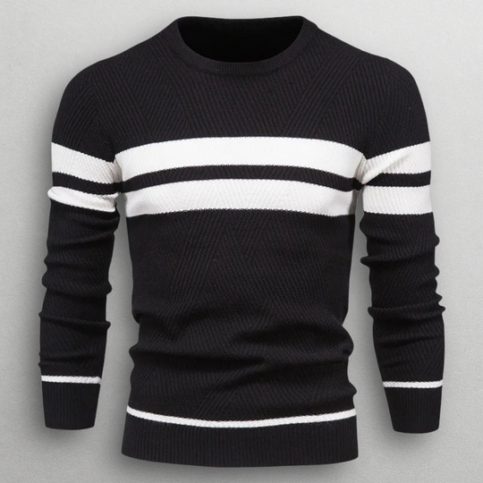 Oliver – Striped Crewneck Knit Sweater for Men