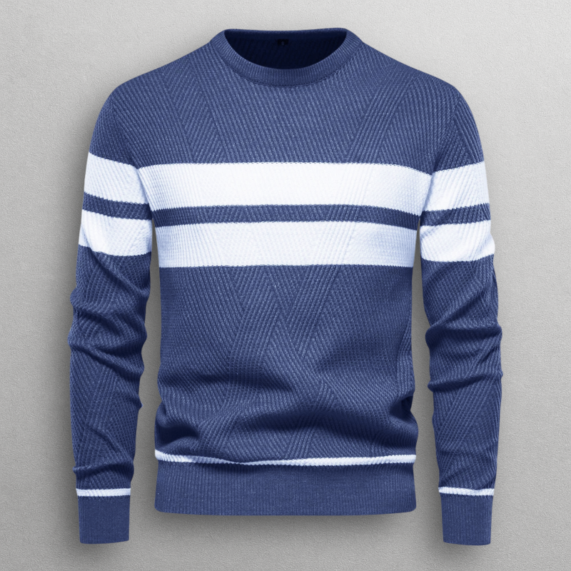 Oliver – Striped Crewneck Knit Sweater for Men