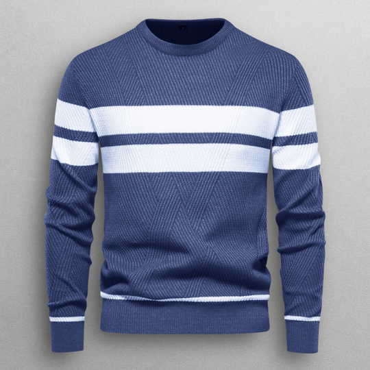 Oliver – Striped Crewneck Knit Sweater for Men
