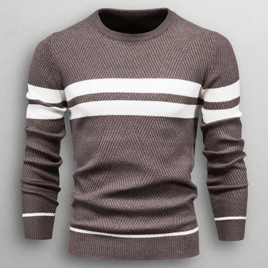 Oliver – Striped Crewneck Knit Sweater for Men
