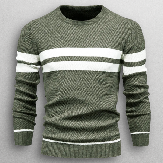 Oliver – Striped Crewneck Knit Sweater for Men