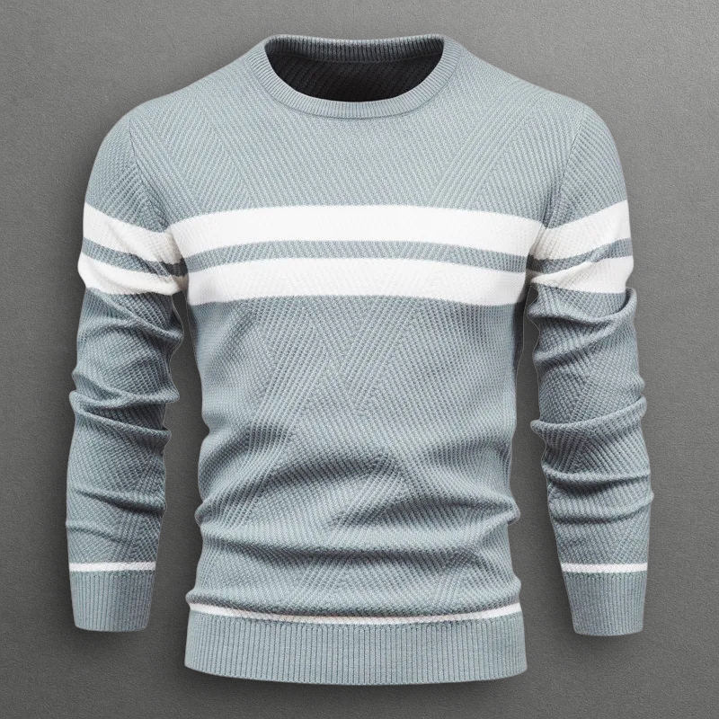 Oliver – Striped Crewneck Knit Sweater for Men