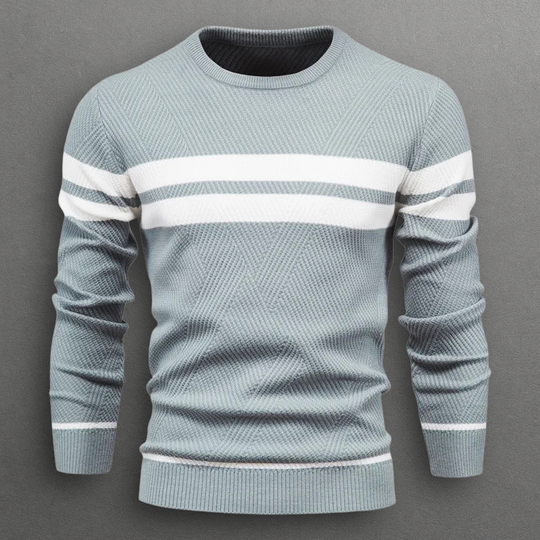 Oliver – Striped Crewneck Knit Sweater for Men
